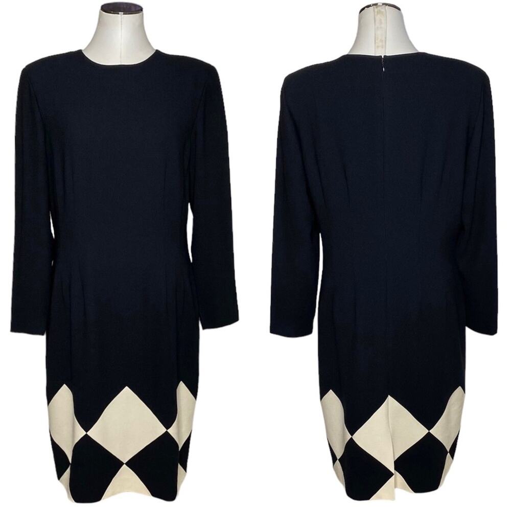 Vintage Liz Claiborne Argyle Hem Midi Dress